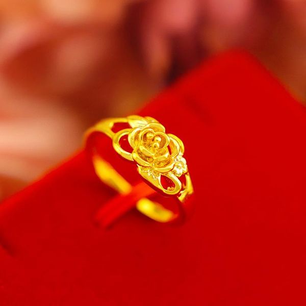 korean sand gold 14k women's ring for wedding anniversary gifts exquisite little flower fine jewelry female no fade cluster rings, Golden;silver
korean sand gold 14k women's ring for wedding anniversary gifts exquisite little flower fine jewelry female no fade cluster rings, Golden;silver