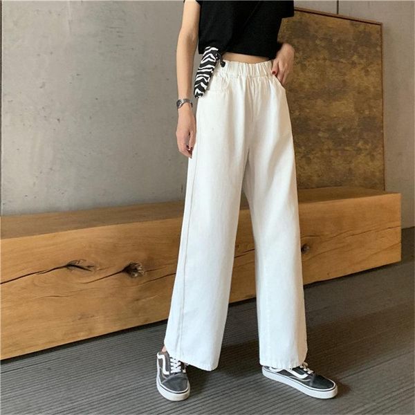 women's jeans autumn style loose slim solid elastic waist high street casual full-length straight denim wide leg trouser, Blue
women's jeans autumn style loose slim solid elastic waist high street casual full-length straight denim wide leg trouser, Blue