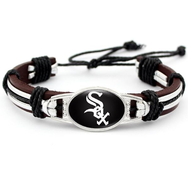 charm bracelets 10pcs/lot baseball sports chicago charms black sox bracelet leather bangle paracord survival fans, Golden;silver
charm bracelets 10pcs/lot baseball sports chicago charms black sox bracelet leather bangle paracord survival fans, Golden;silver