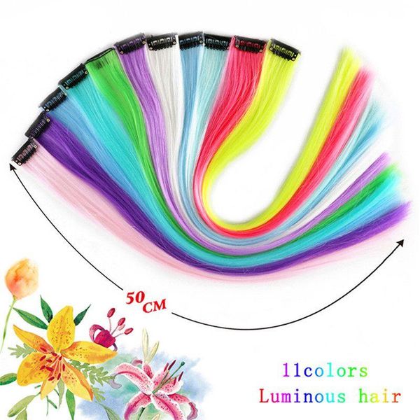 party hats luminous hair 50 cm diy clip traceless hairpiece in colour rainbow
party hats luminous hair 50 cm diy clip traceless hairpiece in colour rainbow
