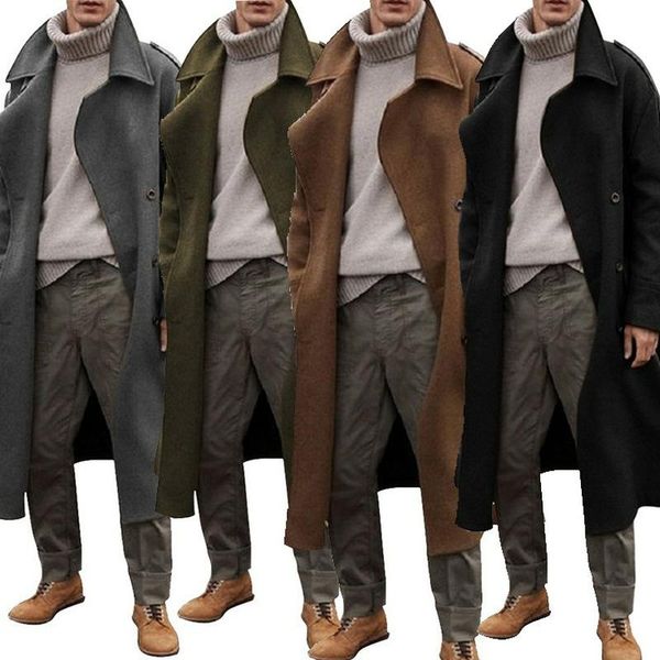 men's trench coats ropa para european and american autumn winter long windbreaker, Tan;black
men's trench coats ropa para european and american autumn winter long windbreaker, Tan;black