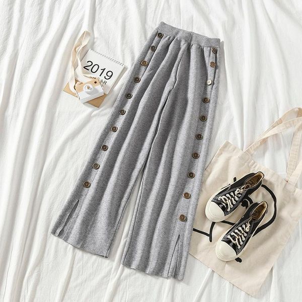 women's pants & capris autumn winter casual straight women female loose high waist knitted wide leg basic trouser, Black;white
women's pants & capris autumn winter casual straight women female loose high waist knitted wide leg basic trouser, Black;white