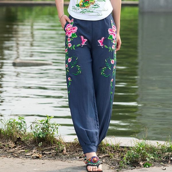 wide leg harem pants trousers 2021 chinese style trousers women ethnic vintage embroidery elastic waist loose yoga pants 12398, Red
wide leg harem pants trousers 2021 chinese style trousers women ethnic vintage embroidery elastic waist loose yoga pants 12398, Red
