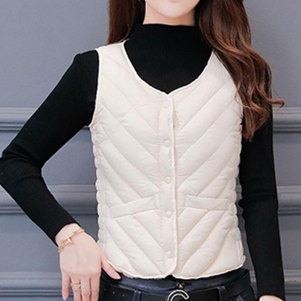 women's vests velvet women warm vest 2021 winter sleeveless jacket slim beige pink black coat woman korean fashion chaleco mujer veste, Black;white
women's vests velvet women warm vest 2021 winter sleeveless jacket slim beige pink black coat woman korean fashion chaleco mujer veste, Black;white