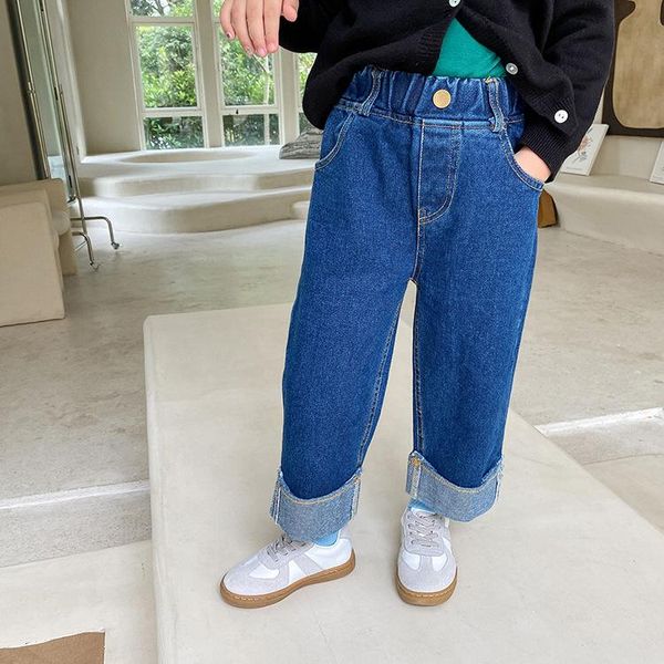 jeans autumn winter girls loose rolled-up 1-8 years children all-match straight denim pants, Blue
jeans autumn winter girls loose rolled-up 1-8 years children all-match straight denim pants, Blue