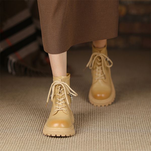 lace-up round toe ankle boots for women matte yellow black platform metal pearl chain chunky heels booties for autumn fashion
lace-up round toe ankle boots for women matte yellow black platform metal pearl chain chunky heels booties for autumn fashion