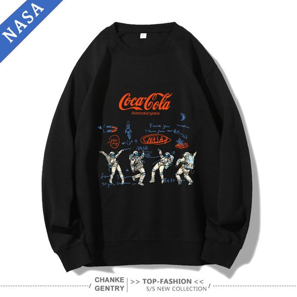 men and women sweatshirt nasa joint astronaut print 100% cotton casual pullover round neck sweater coats, Black
men and women sweatshirt nasa joint astronaut print 100% cotton casual pullover round neck sweater coats, Black