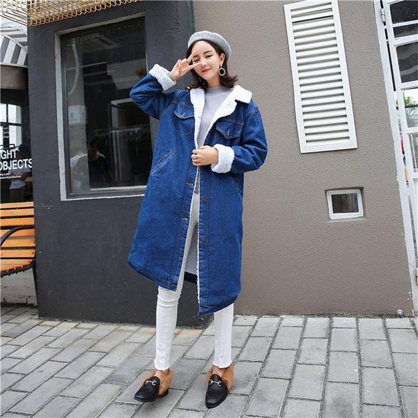 women's trench coats fashion blue women long denim coat casual fleece liner jeans vintage windbreakers female winter autumn outfit, Tan;black
women's trench coats fashion blue women long denim coat casual fleece liner jeans vintage windbreakers female winter autumn outfit, Tan;black