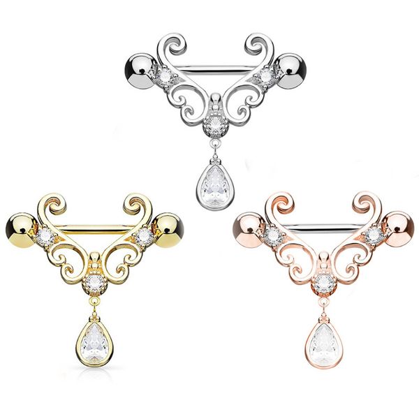 water drop pendant nipple rings for women girls zircon heart nipples nail fashion body piercing jewelry, Silver
water drop pendant nipple rings for women girls zircon heart nipples nail fashion body piercing jewelry, Silver