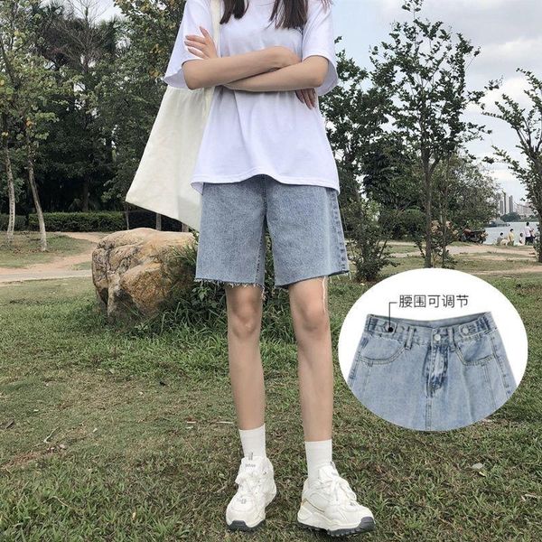 women's shorts straight hong kong style high waist slim, White;black