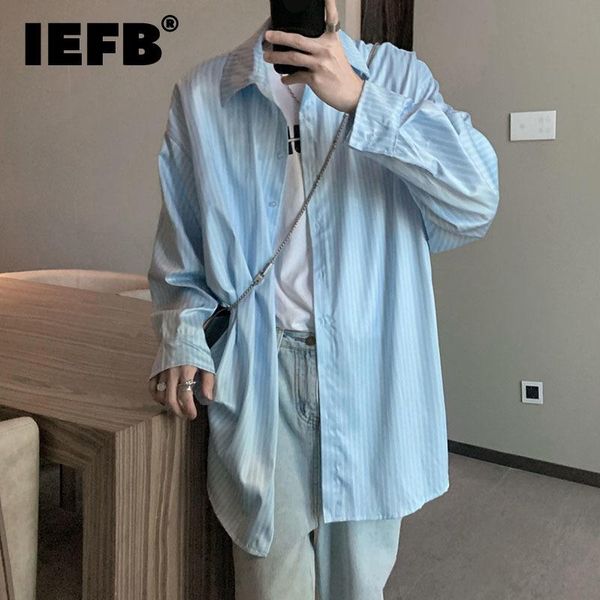 men's casual shirts iefb 2021 spring autumn blue stripe long sleeve shirt thin loose korean non-ironing process solid clothes ins, White;black
men's casual shirts iefb 2021 spring autumn blue stripe long sleeve shirt thin loose korean non-ironing process solid clothes ins, White;black