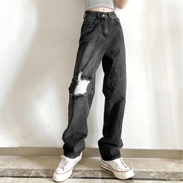 women's pants & capris black high waist office straight frayed loose casual jeans female 2021 fall love embroidery wide leg long trouse, Black;white
women's pants & capris black high waist office straight frayed loose casual jeans female 2021 fall love embroidery wide leg long trouse, Black;white