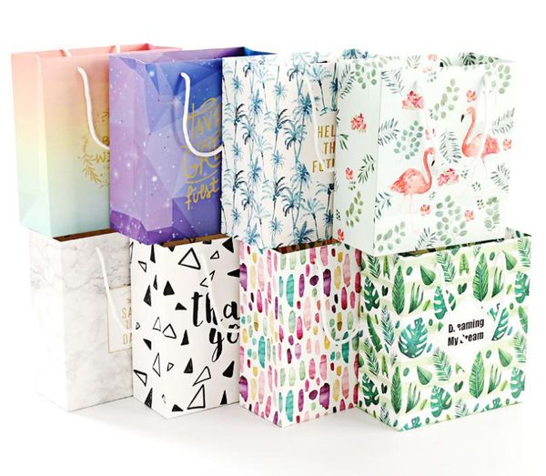 gift wrap bags paper packing bag with handles for retail shopping mechandise palm leaves flamingo marble party favor wedding sn1421
gift wrap bags paper packing bag with handles for retail shopping mechandise palm leaves flamingo marble party favor wedding sn1421