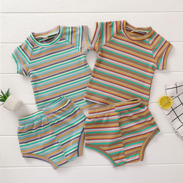 2pcs born boy girl 0-3t striped outfits baby casual short sleeve round neck pullover + shorts clothing sets, White
2pcs born boy girl 0-3t striped outfits baby casual short sleeve round neck pullover + shorts clothing sets, White