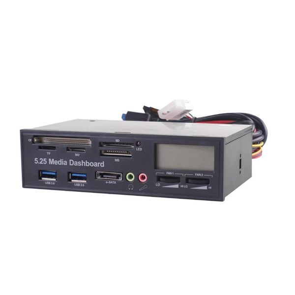 hubs media panel 5.25 inch usb 3.0 hub multi in 1 card reader fan temperature controller cpu lcd display front dashboard esata audio
hubs media panel 5.25 inch usb 3.0 hub multi in 1 card reader fan temperature controller cpu lcd display front dashboard esata audio