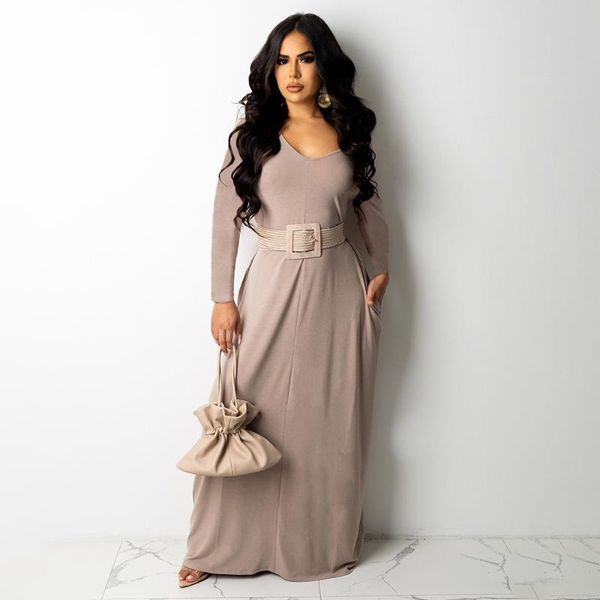 casual dresses fall fashion pure color multi-color v-neck long sleeve advanced feeling elastic comfortable dress, Black;gray
casual dresses fall fashion pure color multi-color v-neck long sleeve advanced feeling elastic comfortable dress, Black;gray