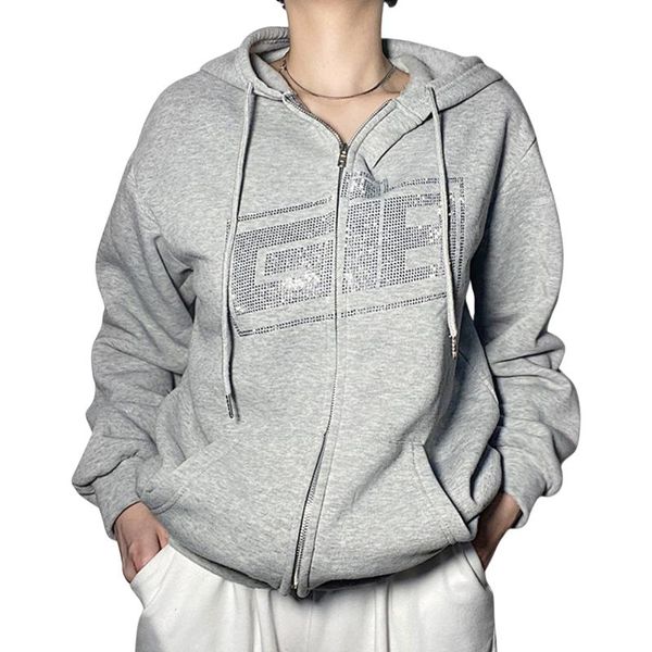 women's hoodies & sweatshirts women’s zip up casual long sleeve rhinestone letter pattern loose spring and autumn oversized hoodi, Black
women's hoodies & sweatshirts women’s zip up casual long sleeve rhinestone letter pattern loose spring and autumn oversized hoodi, Black