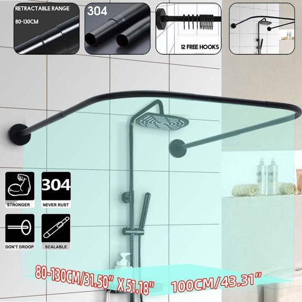 shower curtains extendable corner curtain rod pole black stainless steel rail bar bath door bathroom hardware heavy loaded 12 hooks
shower curtains extendable corner curtain rod pole black stainless steel rail bar bath door bathroom hardware heavy loaded 12 hooks