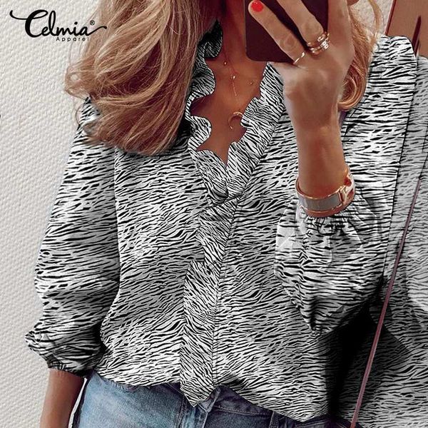 blouses celmia fashion zebra pattern long sleeve blouses women v-neck loose shirts casual chic ruffles tunic plus size blusas, White
blouses celmia fashion zebra pattern long sleeve blouses women v-neck loose shirts casual chic ruffles tunic plus size blusas, White