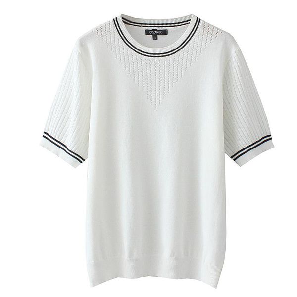 women's t-shirt spring summer 2021 women t shirt oversize fashion casual clothes female hollow out o neck ice knitting camiseta mujer, White
women's t-shirt spring summer 2021 women t shirt oversize fashion casual clothes female hollow out o neck ice knitting camiseta mujer, White