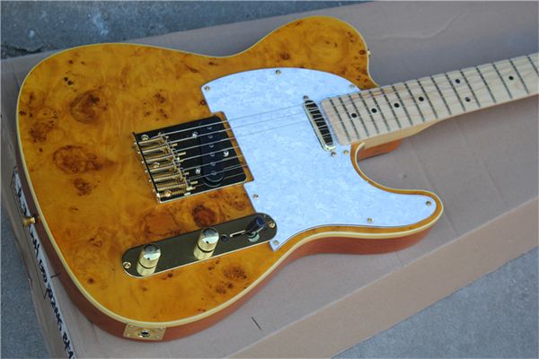 6 strings electric guitar with burl maple veneer,gold hardware
6 strings electric guitar with burl maple veneer,gold hardware
