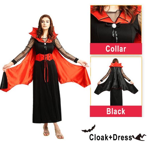 casual dresses bat dress bride woman waist design elegant red halloween fashion clothing stitching cloak vampire costume, Black;gray
casual dresses bat dress bride woman waist design elegant red halloween fashion clothing stitching cloak vampire costume, Black;gray
