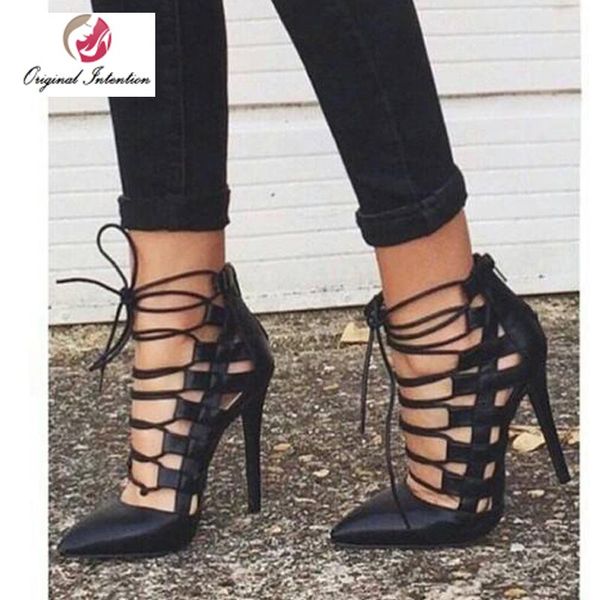 original intention women cross-tied gladiator pumps high heels shoes black pointed toe thin sandal us 14 escarpins femme dress
original intention women cross-tied gladiator pumps high heels shoes black pointed toe thin sandal us 14 escarpins femme dress