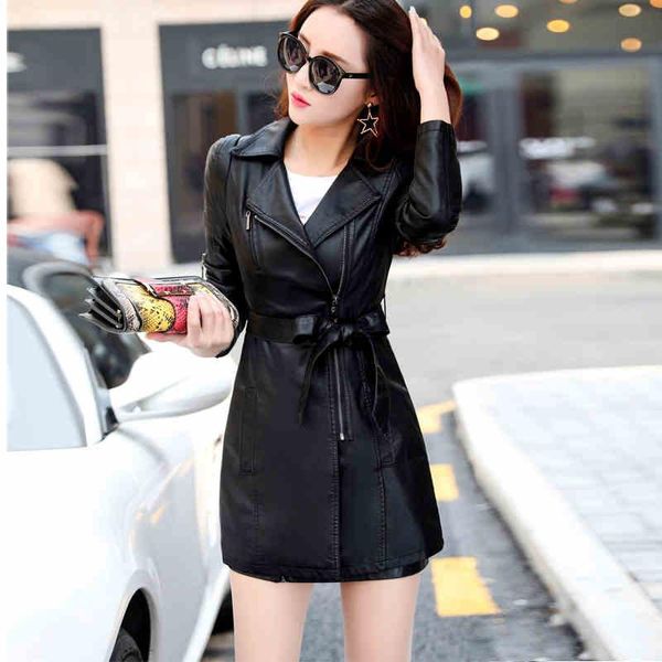 women's jackets jacket leather trench coat women mid-length korean version of the spring and autumn 2021 slim thin style ladies trend, Black;brown
women's jackets jacket leather trench coat women mid-length korean version of the spring and autumn 2021 slim thin style ladies trend, Black;brown