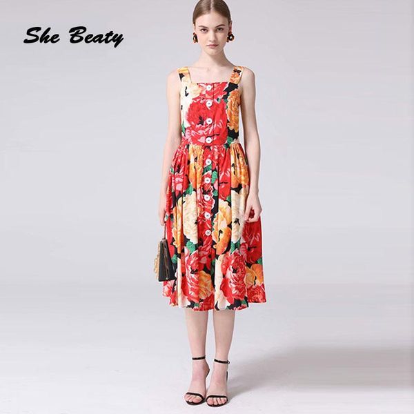 casual dresses she beaty 2021 designer floral fixed single breasted summer a line midi long dress vintage strap sundresses large size in, Black;gray
casual dresses she beaty 2021 designer floral fixed single breasted summer a line midi long dress vintage strap sundresses large size in, Black;gray