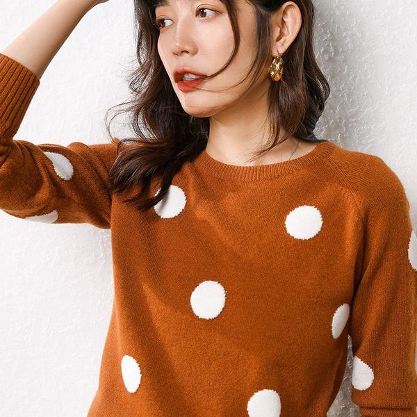 women's sweaters autumn winter fashion polka dots sweater o-neck long sleeve loose pullover warm korean style knitted female, White;black
women's sweaters autumn winter fashion polka dots sweater o-neck long sleeve loose pullover warm korean style knitted female, White;black