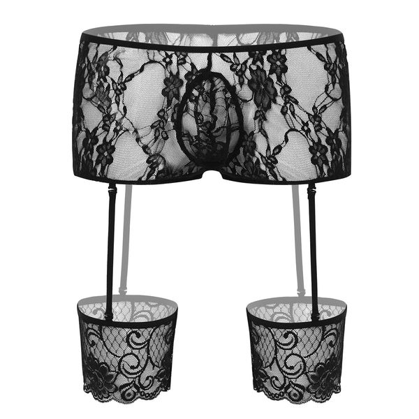 mens sissy see through lace lingerie gay panties jockstraps bulge pouch boxer shorts briefs with garters costumes, Black;white
mens sissy see through lace lingerie gay panties jockstraps bulge pouch boxer shorts briefs with garters costumes, Black;white