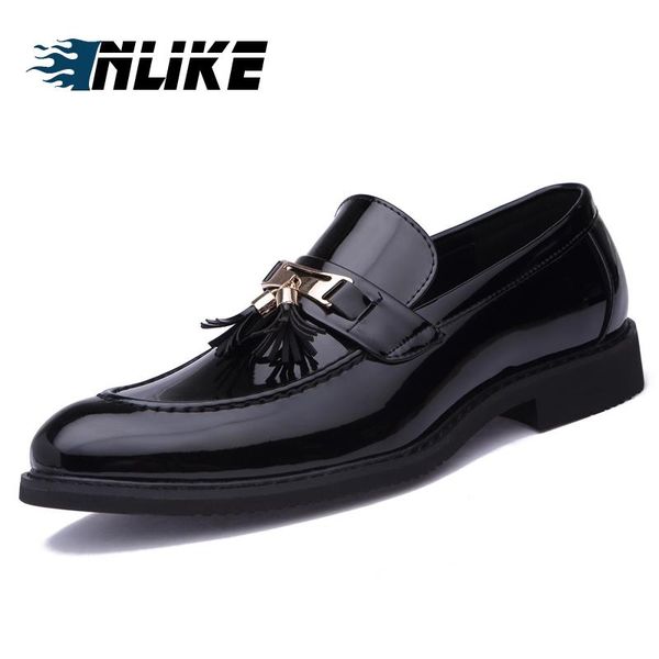 dress shoes inlike tassel patent leather buisness flats glossy male footwear work office designer oxford for men, Black
dress shoes inlike tassel patent leather buisness flats glossy male footwear work office designer oxford for men, Black