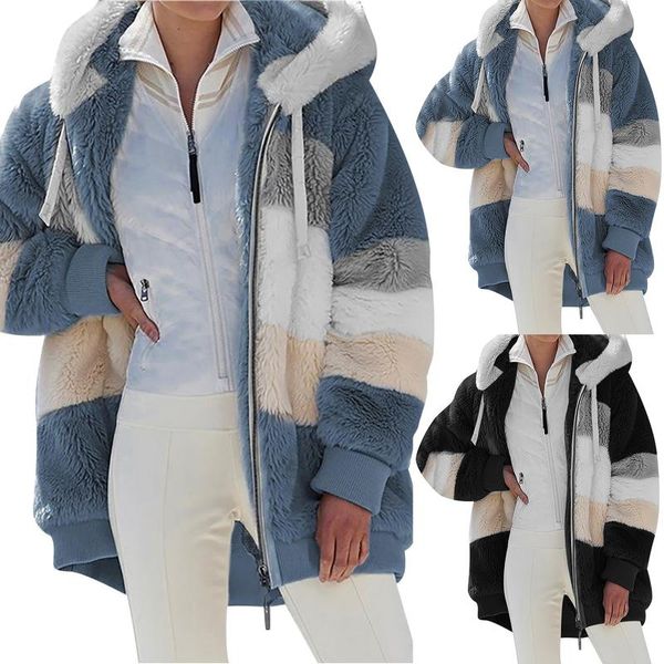 women's hoodies & sweatshirts 2021 fashion winter women coat loose plush warm hooded jacket casual multicolor splicing zipper long slee, Black
women's hoodies & sweatshirts 2021 fashion winter women coat loose plush warm hooded jacket casual multicolor splicing zipper long slee, Black