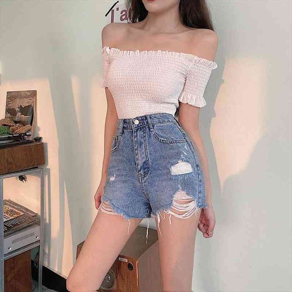 the summer korean version of womens shorts denim with irregular torn edges and holes slim to show female trend thin, White;black
the summer korean version of womens shorts denim with irregular torn edges and holes slim to show female trend thin, White;black