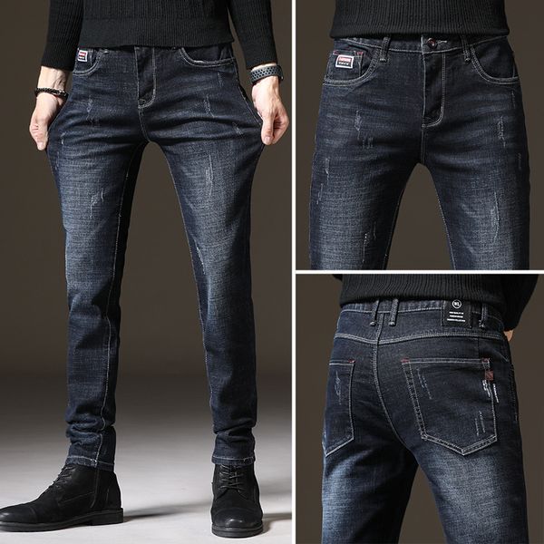and spring autumn 2021 men's jeans stretch korean slim leggings trend straight black long cotton pants, Blue
and spring autumn 2021 men's jeans stretch korean slim leggings trend straight black long cotton pants, Blue