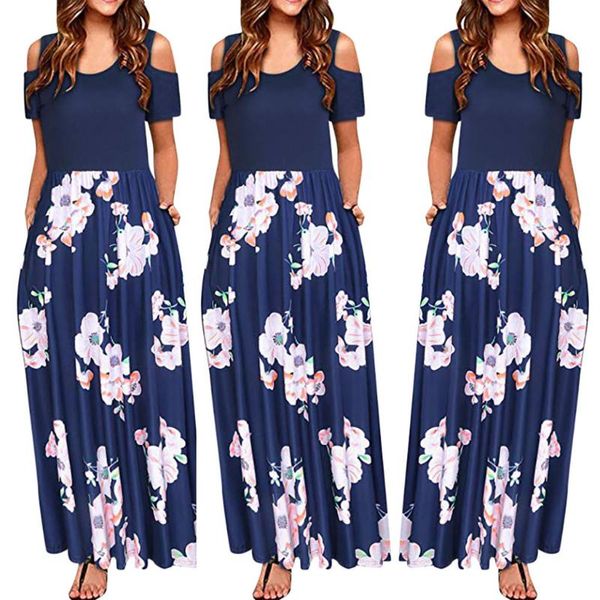 casual dresses women floral print dress pocket elegant maxi short sleeve loose long vestiti donna estate #g2, Black;gray
casual dresses women floral print dress pocket elegant maxi short sleeve loose long vestiti donna estate #g2, Black;gray