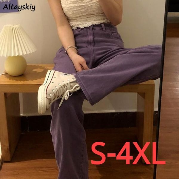 plus size 4xl women jeans solid purple vintage straight trousers chic high waist korean style zippers daily spring new chic bf, Blue
plus size 4xl women jeans solid purple vintage straight trousers chic high waist korean style zippers daily spring new chic bf, Blue