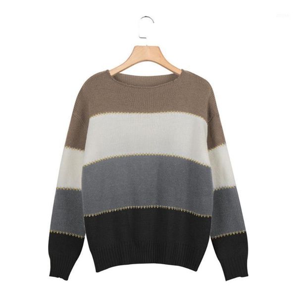 women autumn winter sweater long sleeve o neck pullover color block loose regular knitted plus size 5xl women's sweaters, White;black
women autumn winter sweater long sleeve o neck pullover color block loose regular knitted plus size 5xl women's sweaters, White;black