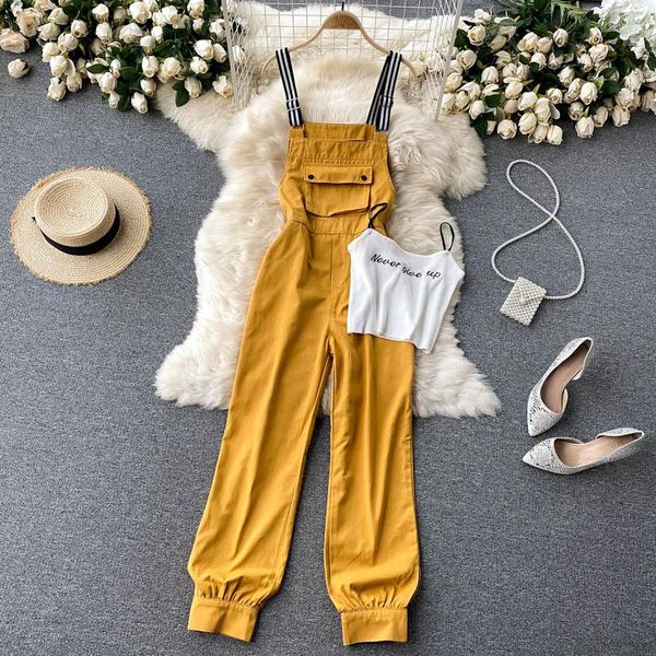 women's two piece pants summer 2021 fashion sleeveless camisole + casual jumpsuit sets s731, White
women's two piece pants summer 2021 fashion sleeveless camisole + casual jumpsuit sets s731, White