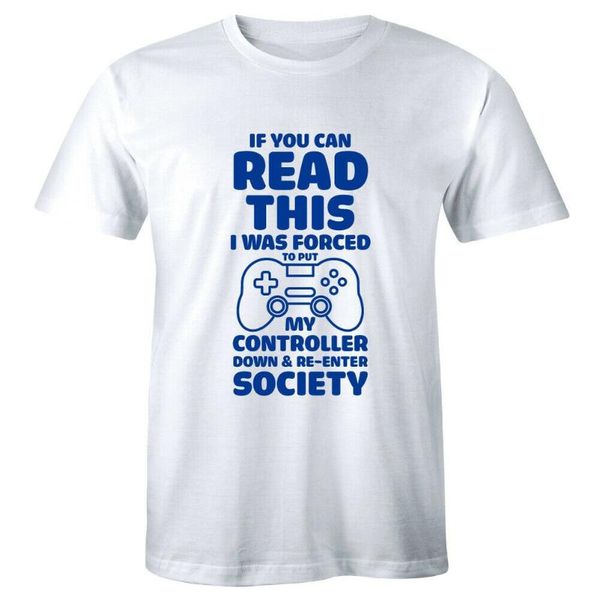 men's t-shirts if you can read this forced to put my controller down reenter society men t-shirt, White;black
men's t-shirts if you can read this forced to put my controller down reenter society men t-shirt, White;black