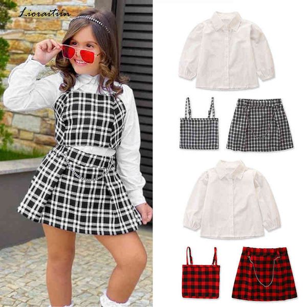 lioraitiin 1-6years toddler baby girl 3pcs kids summer outfit solid color long sleeve shirt plaid strappy vest chain skirt suit g220217, White
lioraitiin 1-6years toddler baby girl 3pcs kids summer outfit solid color long sleeve shirt plaid strappy vest chain skirt suit g220217, White