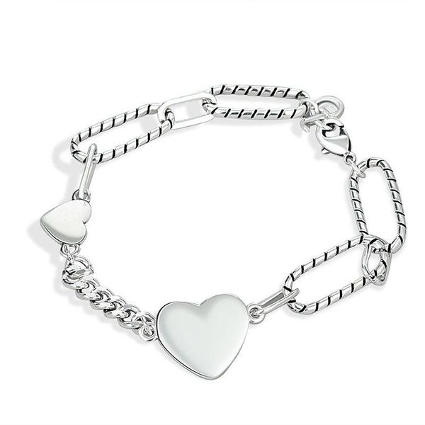 link, chain fashion silve color heart love bracelets geometric adjustable boho for women wedding jewelry gifts, Black
link, chain fashion silve color heart love bracelets geometric adjustable boho for women wedding jewelry gifts, Black