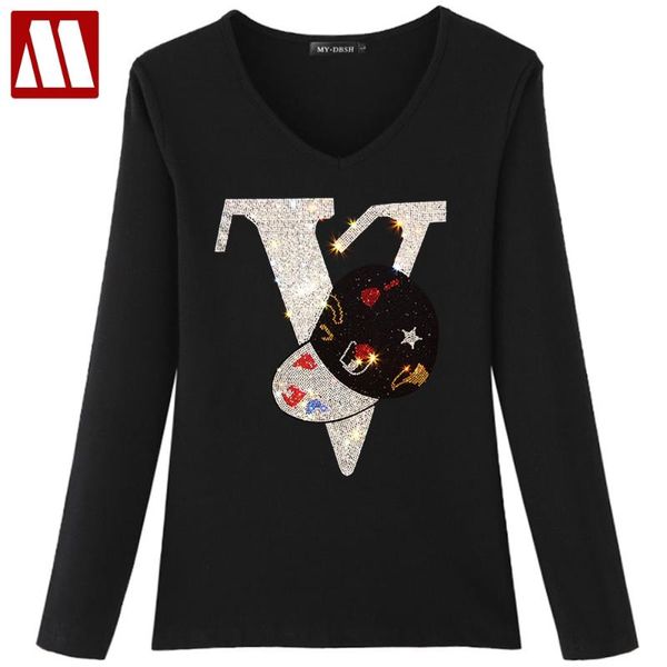 women's t-shirt 2021 letter rhinestones t shirts women brand clothing fashion drill female streetwear v neck slim cotton plus size, White
women's t-shirt 2021 letter rhinestones t shirts women brand clothing fashion drill female streetwear v neck slim cotton plus size, White