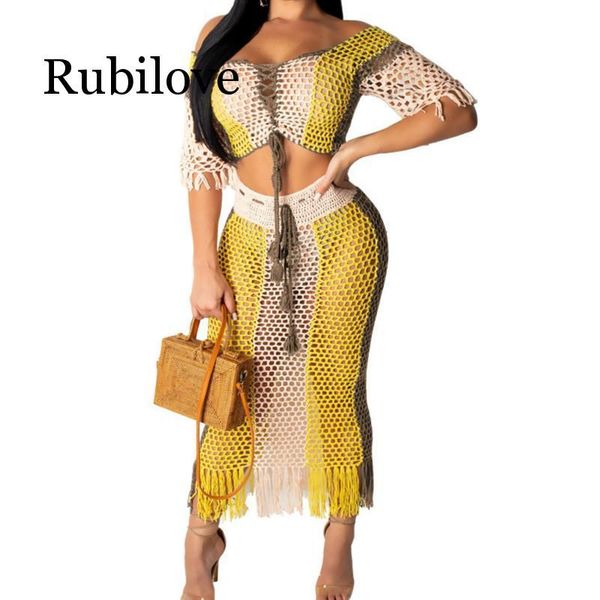 two piece dress fishnet hollow out set women slash neck short sleeve crop and bodycon tassels long skirts 2 pcs beach outfit, White
two piece dress fishnet hollow out set women slash neck short sleeve crop and bodycon tassels long skirts 2 pcs beach outfit, White