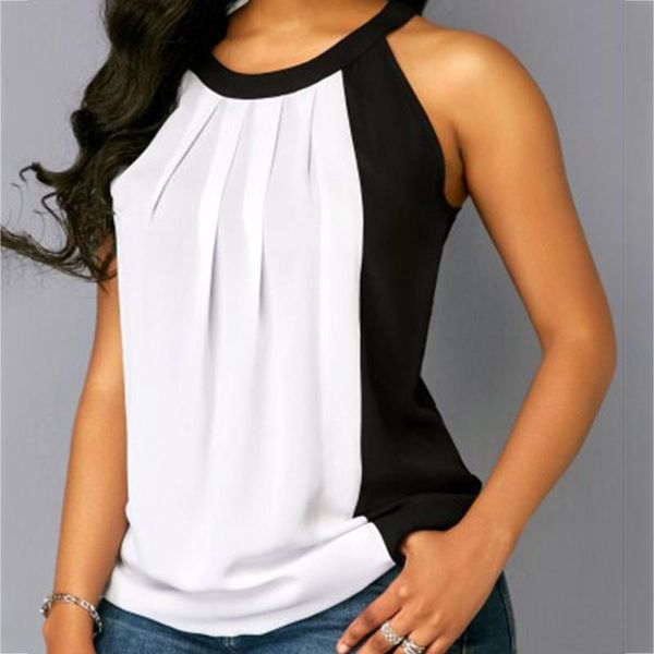 women's t-shirt 2021 summer crimping sleevelessplus size women casual t-shirts fashion patchwork loose shirt halter female, White
women's t-shirt 2021 summer crimping sleevelessplus size women casual t-shirts fashion patchwork loose shirt halter female, White