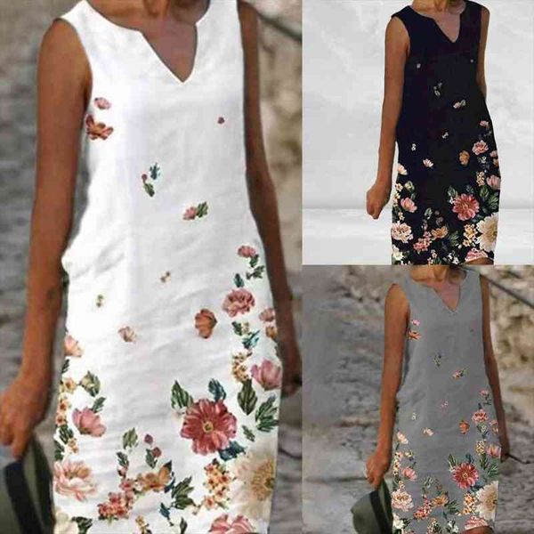 summer women dress v neck floral print sleeveless loose knee-length dress summer lady casual elegant party swing vestidos, Black;gray
summer women dress v neck floral print sleeveless loose knee-length dress summer lady casual elegant party swing vestidos, Black;gray