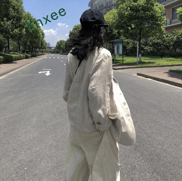 women's jackets xnxee korean chic lazy linen small suit thin jacket for spring 2021, Black;brown
women's jackets xnxee korean chic lazy linen small suit thin jacket for spring 2021, Black;brown