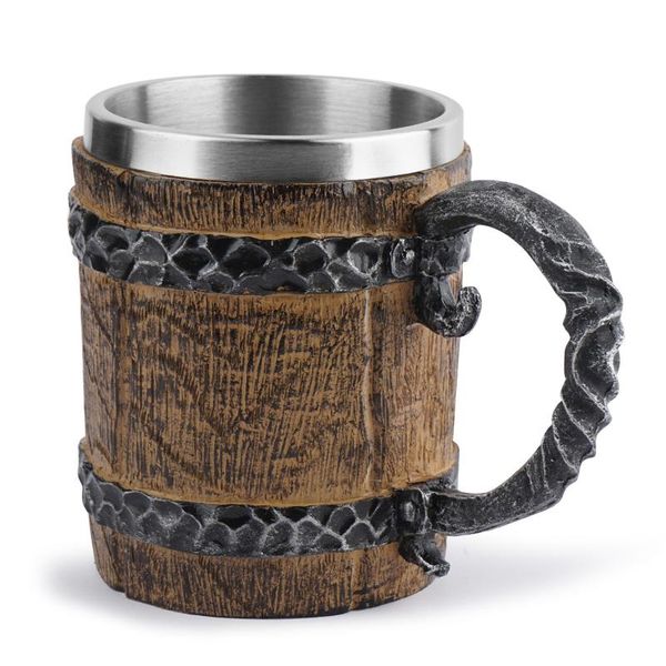 wood style beer mug 450ml heat insulated cup simulation wooden barrel double wall drinking metal mugs
wood style beer mug 450ml heat insulated cup simulation wooden barrel double wall drinking metal mugs