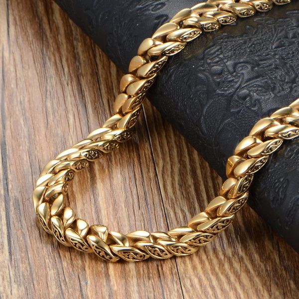 thick cuban necklace miami serpent chain men hip hop golden stainless steel pattern jewelry chains, Silver
thick cuban necklace miami serpent chain men hip hop golden stainless steel pattern jewelry chains, Silver