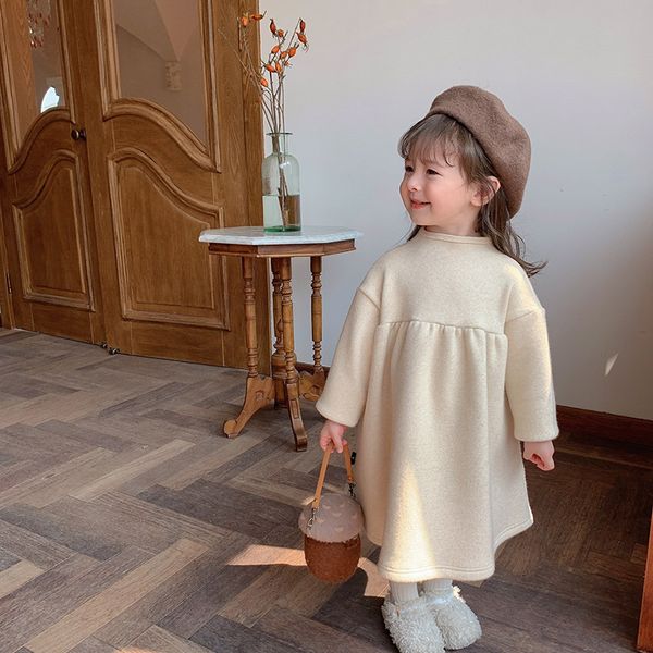 2021 new winter baby girld thicken loose dresses pure color korean style wool blend toddlers warm princess dresses, Red;yellow
2021 new winter baby girld thicken loose dresses pure color korean style wool blend toddlers warm princess dresses, Red;yellow